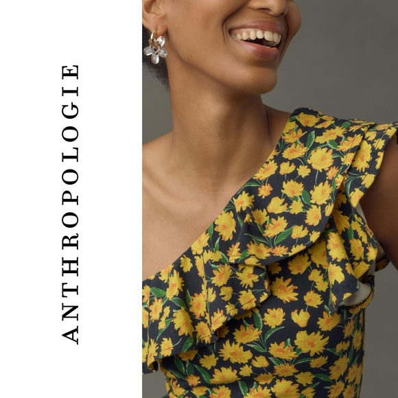 Anthropologie Maeve One-Shoulder Ruffled Top - Picture 5 of 16